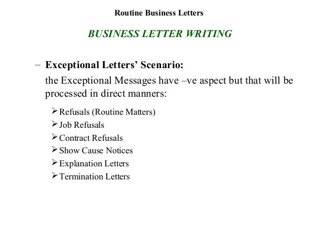 Routine Business Letter Format