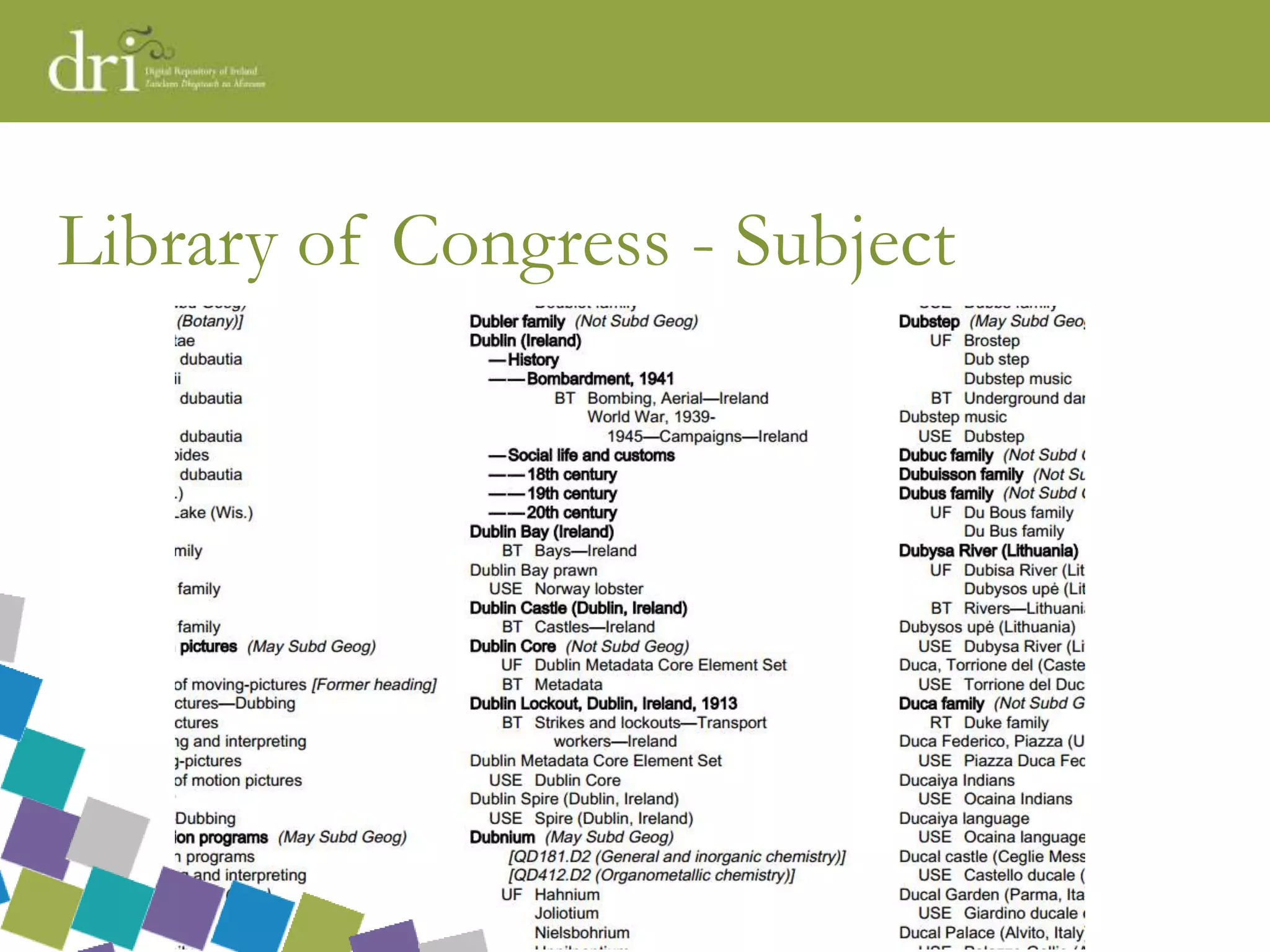 Library of Congress - Subject
 