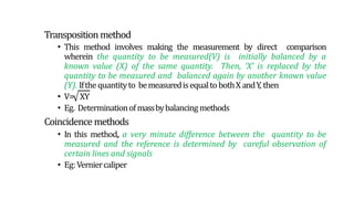 Transposition Method Metrology Introduction to metrology | PPTX