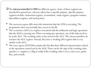 Register Microcontroller Colour Comprehensive Introduction to Microcontrollers: Architecture ...