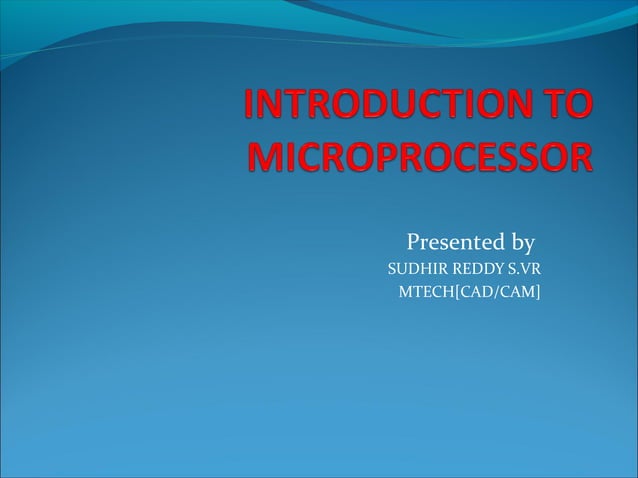 Introduction to microprocessor | PPT