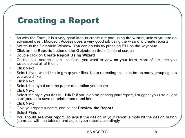 Introduction to reports in Access