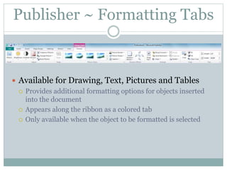 Publisher File Tab Introduction to Microsoft Office | PPTX