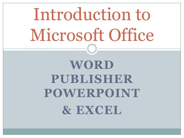 introduction to microsoft office