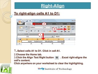 Align Button Excel Introduction to microsoft excel 2007 | PPTX
