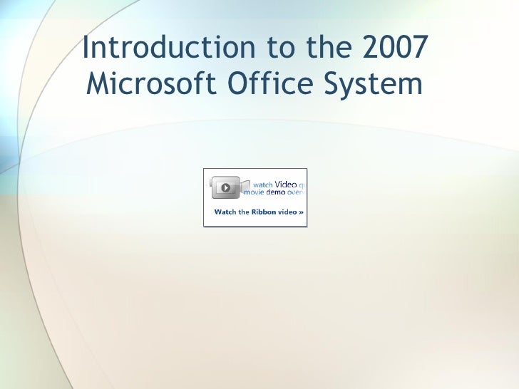 introduction to microsoft office 2007