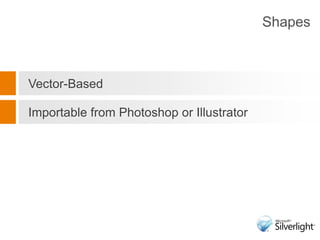 Vector-BasedImportable from Photoshop or IllustratorShapes
