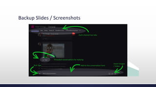 Backup Slides / Screenshots
 