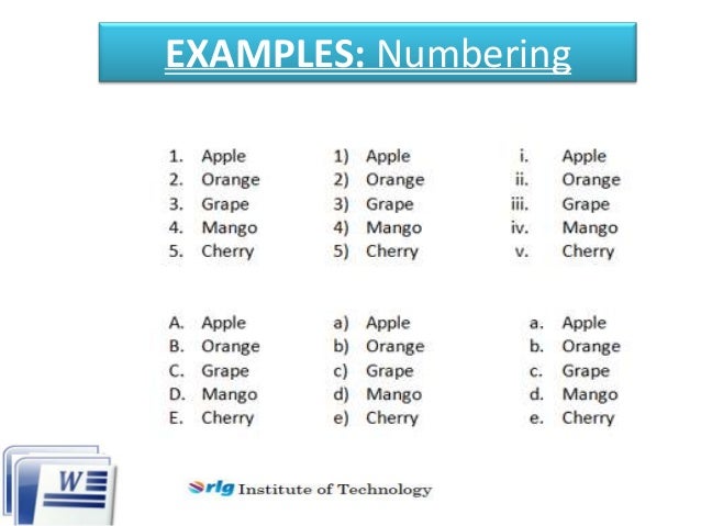 microsoft word examples