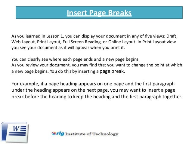 Introduction To Microsoft Word 2007