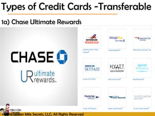 © 2013 Million Mile Secrets, LLC, All Rights Reserved
1a) Chase Ultimate Rewards
Types of Credit Cards -Transferable
 