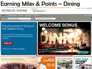 © 2013 Million Mile Secrets, LLC, All Rights Reserved
Earning Miles & Points – Dining
 