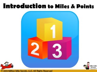 © 2013 Million Mile Secrets, LLC, All Rights Reserved
Introduction to Miles & Points
 