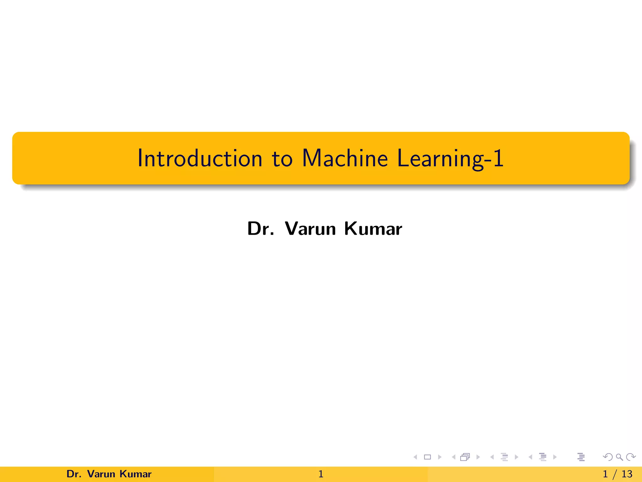 Introduction to Machine Learning | PPT