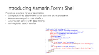 Provides a structure for your application
• A single place to describe the visual structure of an application.
• A common navigation user interface.
• A navigation service with deep linking.
• An integrated search handler.
 
