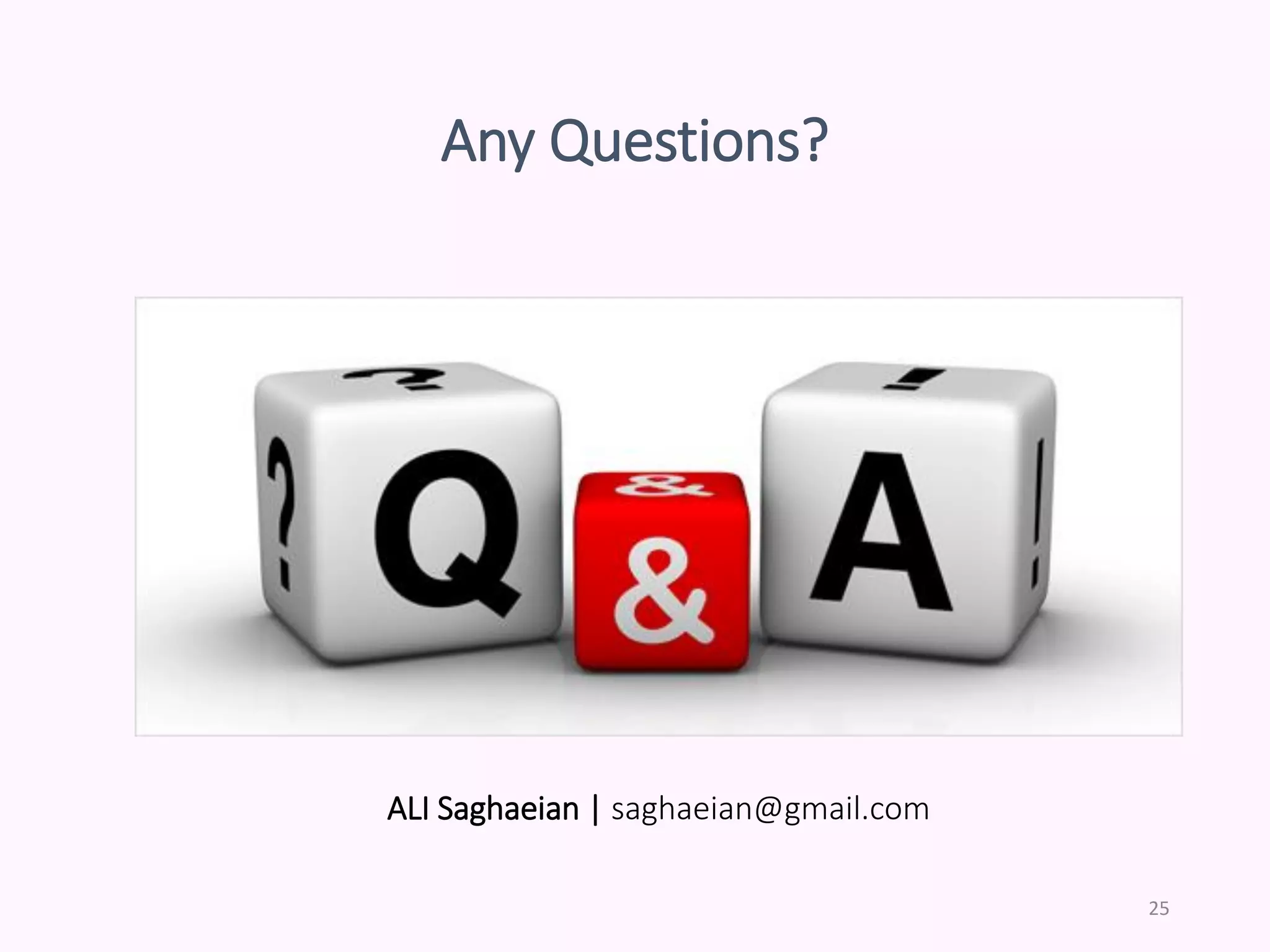 Any Questions?
25
ALI Saghaeian | saghaeian@gmail.com
 