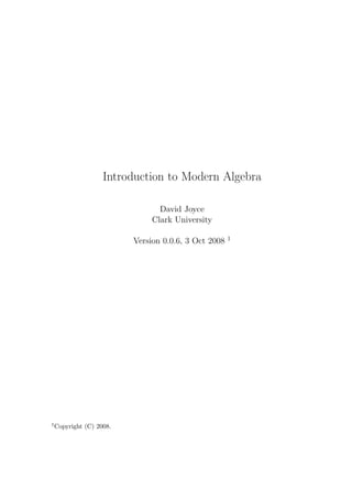 Introduction_to modern algebra David_Joyce | PDF