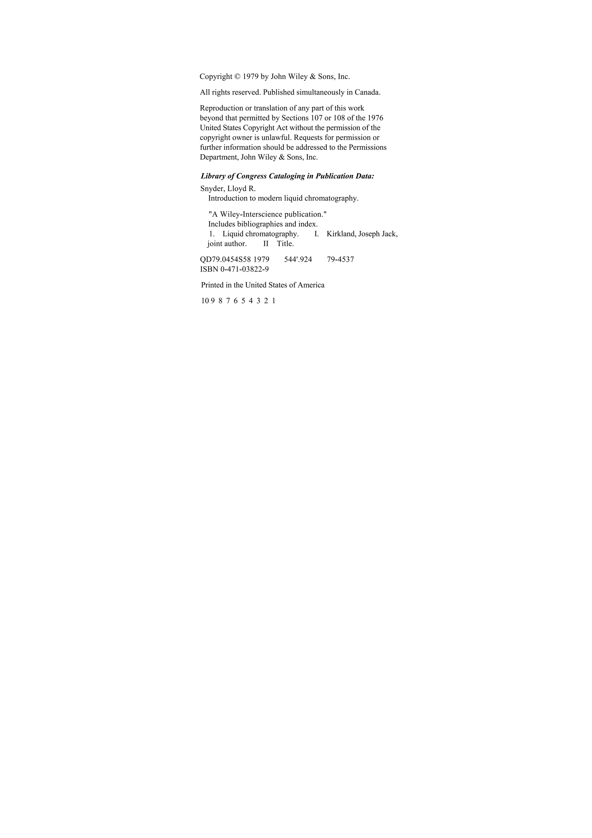 Introduction to modern liquid chromatography pdf Introduction to modern liquid chromatography pdf