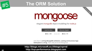http://blogs.microsoft.co.il/blogs/vprnd
http://top-performance.blogspot.com
The ORM Solution
46
 