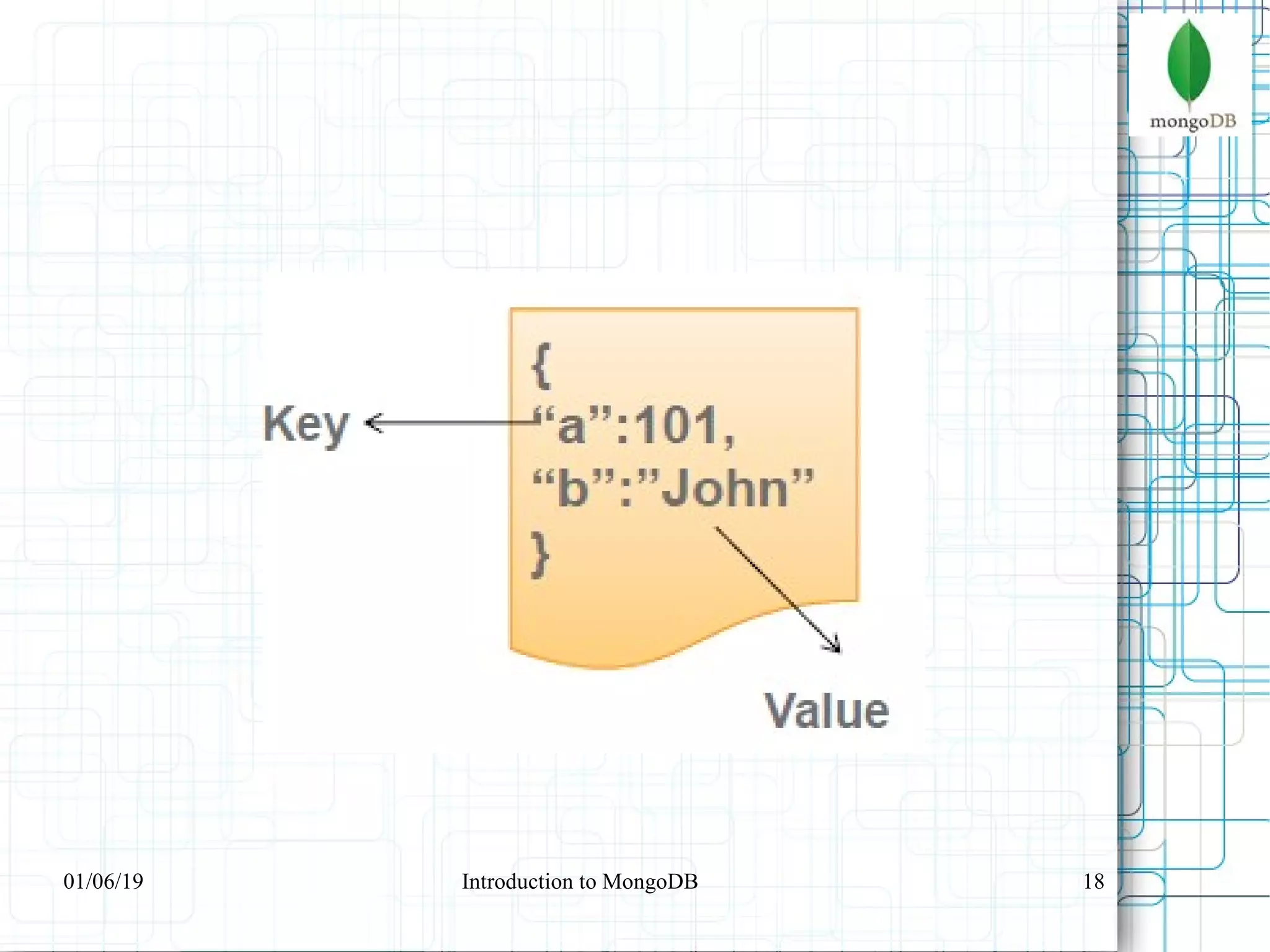 1801/06/19 Introduction to MongoDB
 