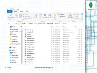 2301/06/19 Introduction to MongoDB
 
