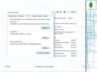 2901/06/19 Introduction to MongoDB
 
