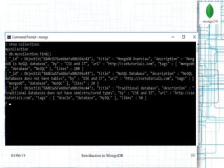 5101/06/19 Introduction to MongoDB
 