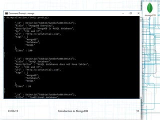 5301/06/19 Introduction to MongoDB
 