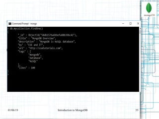 5501/06/19 Introduction to MongoDB
 