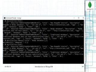 5901/06/19 Introduction to MongoDB
 