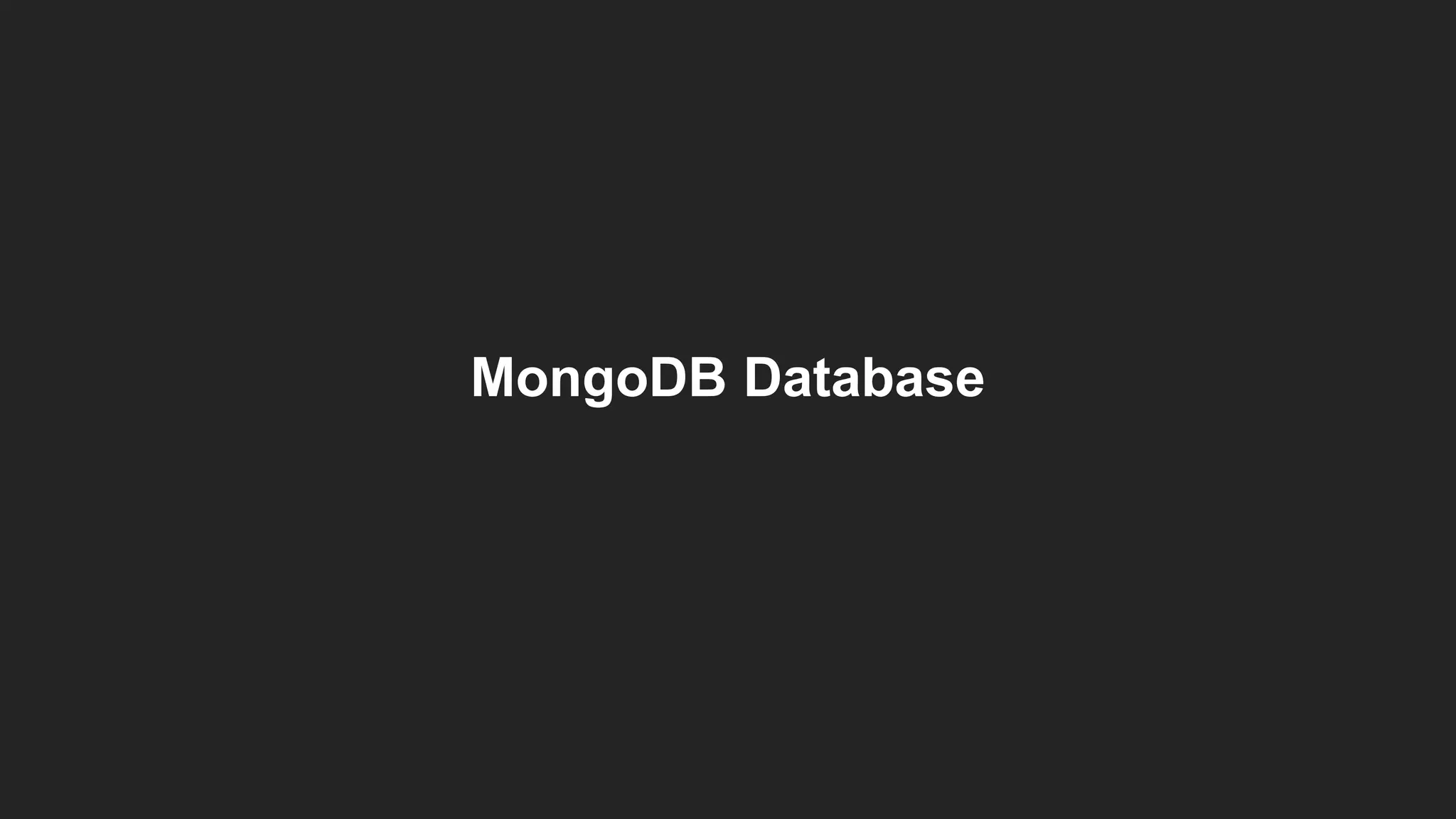 MongoDB Database 