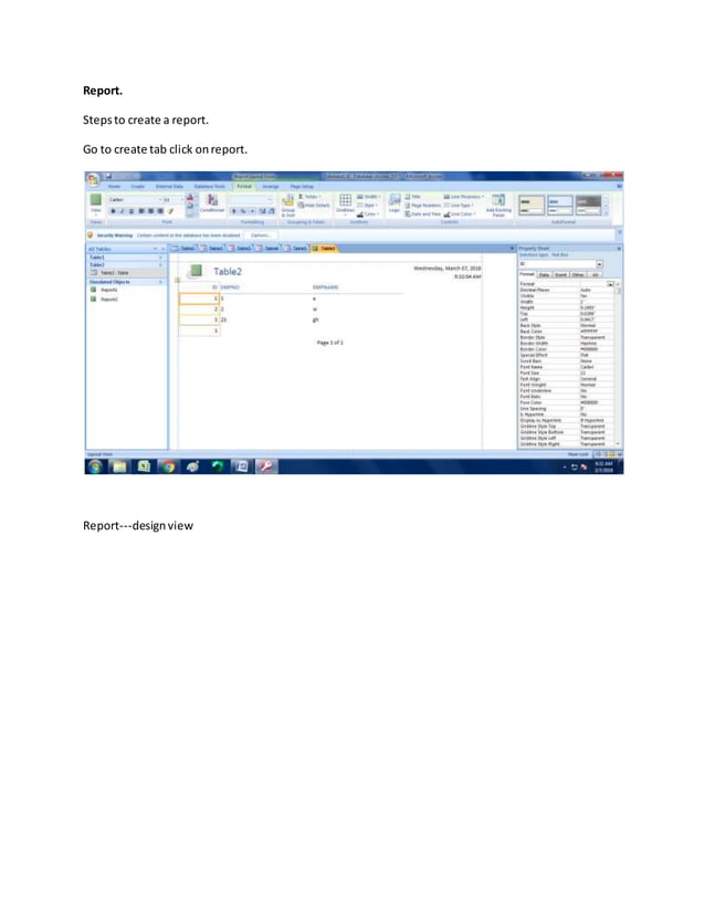 Introduction to ms access | DOCX