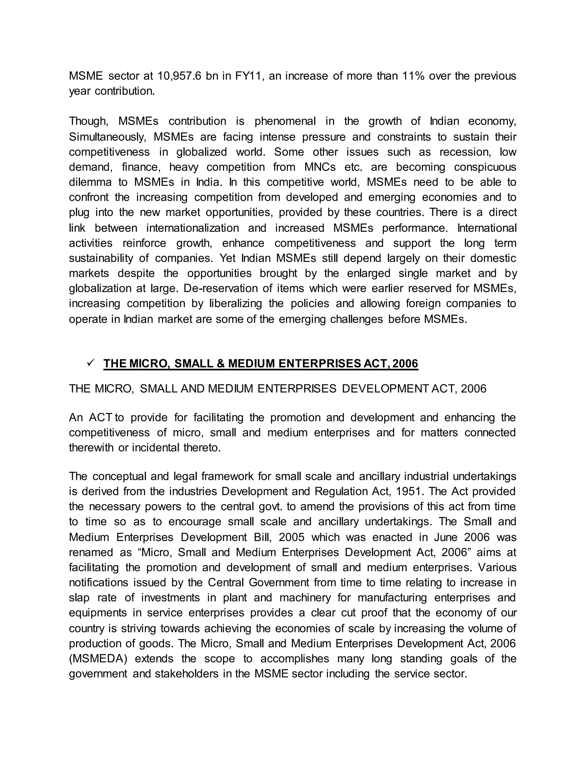 Introduction to msme sector | DOCX