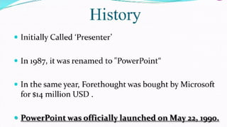 INTRODUCTION TO MS POWERPOINT AND BRIEF HISTORY | PPTX