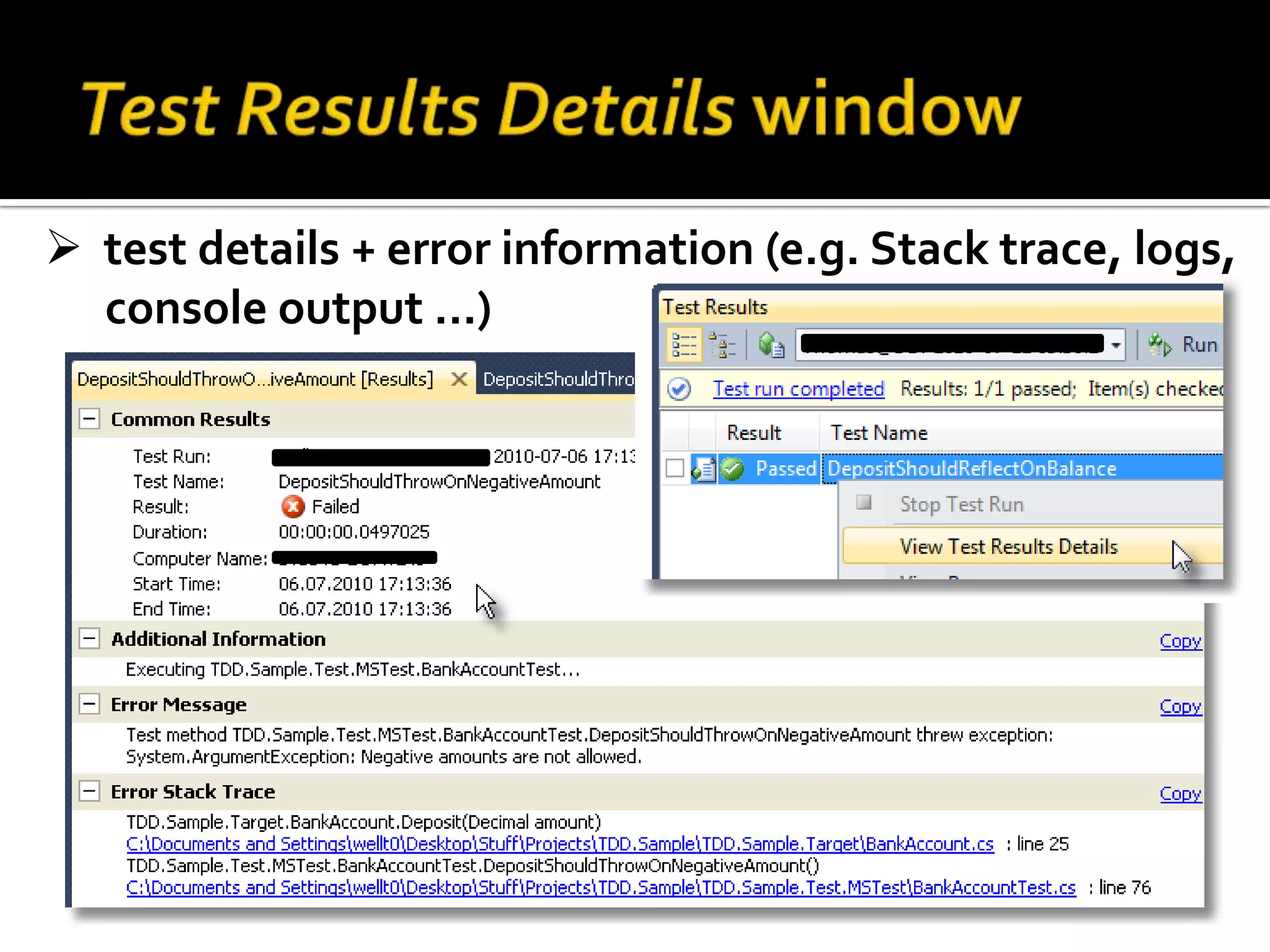nodependencies on other tests (random order!) 