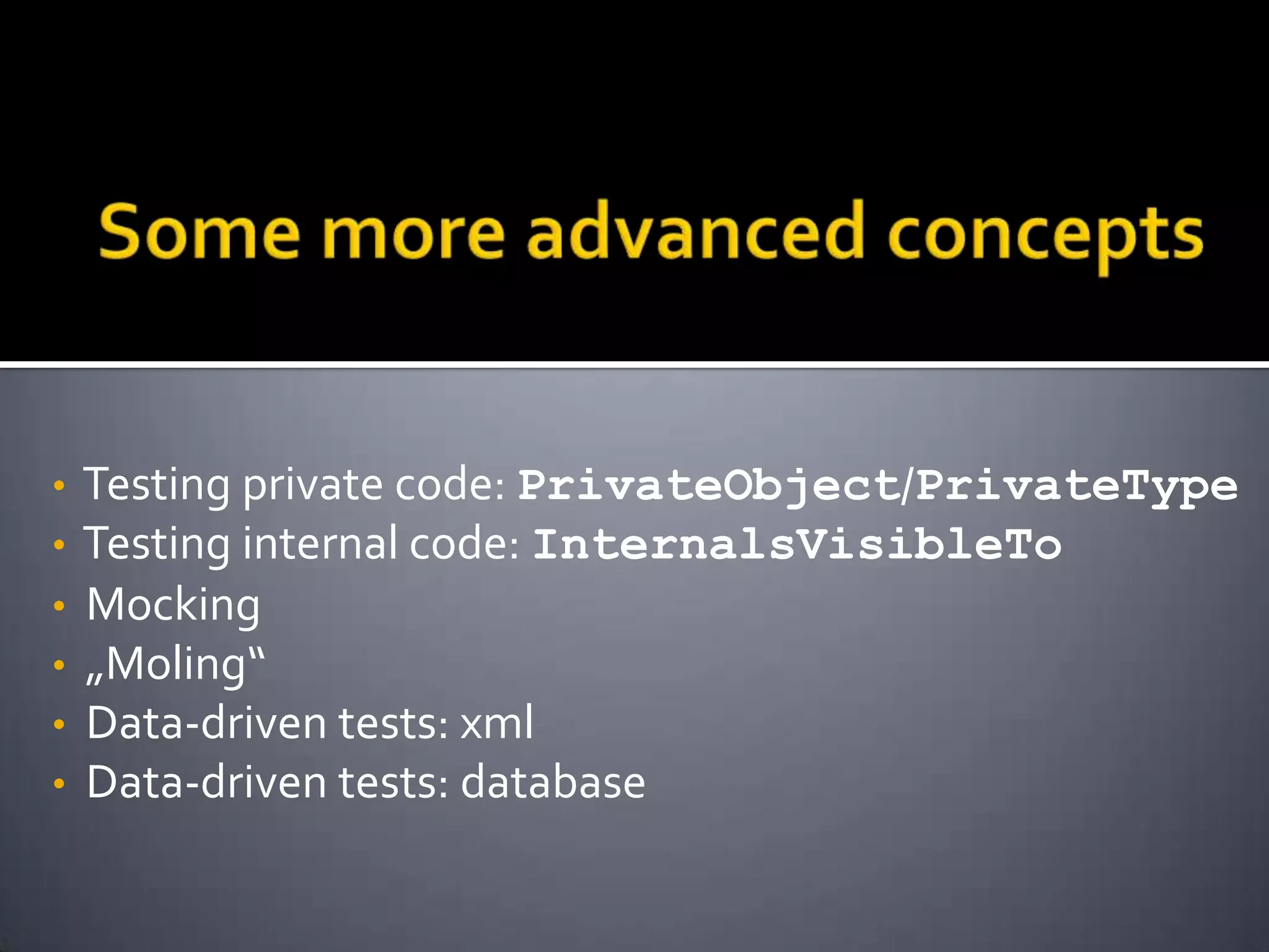  Test lists/metadata (*.vsmdi) 