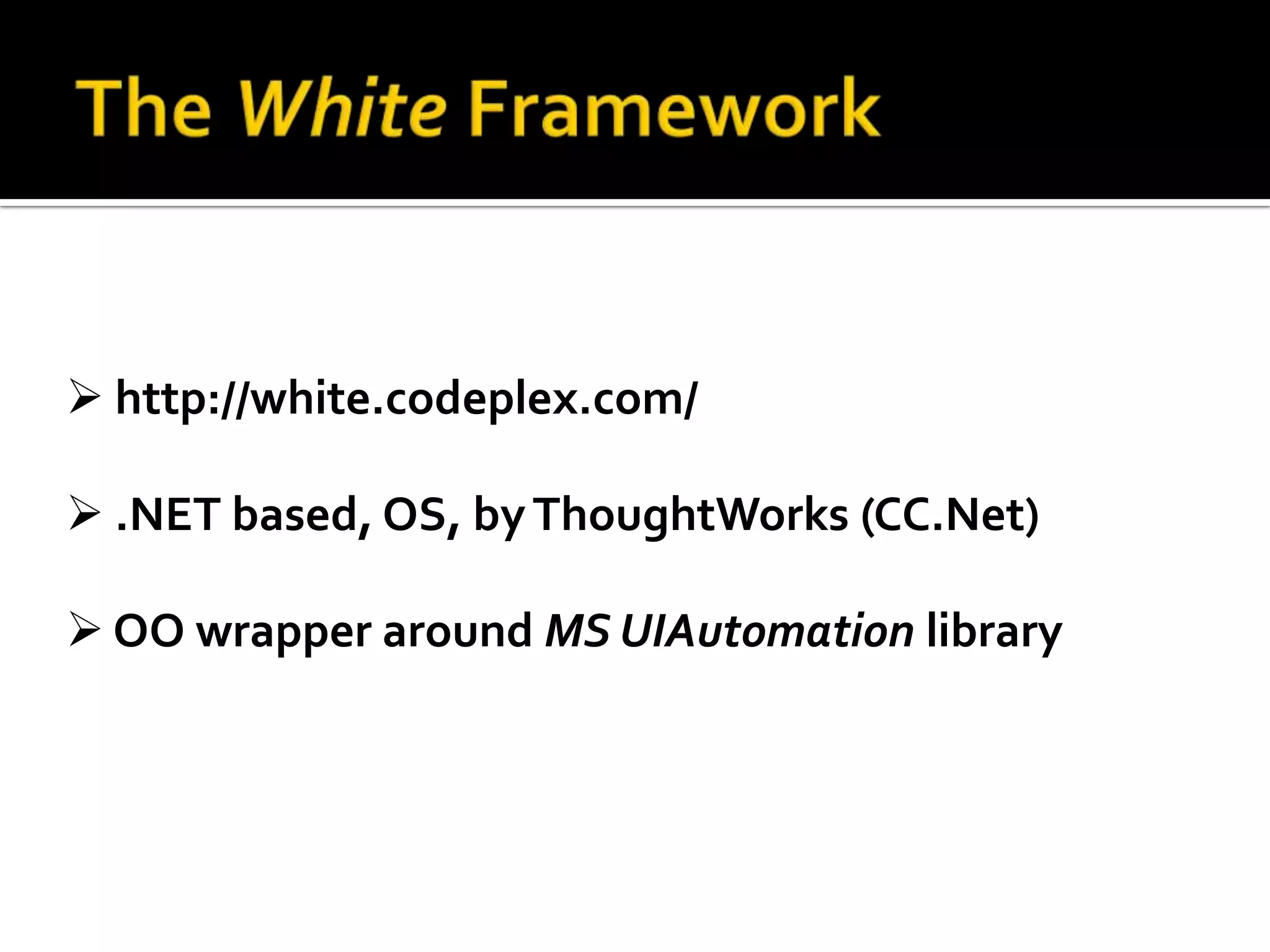 Tests and Automated BuildsCreating a (Bug) work item (I) Project Portal (Web):