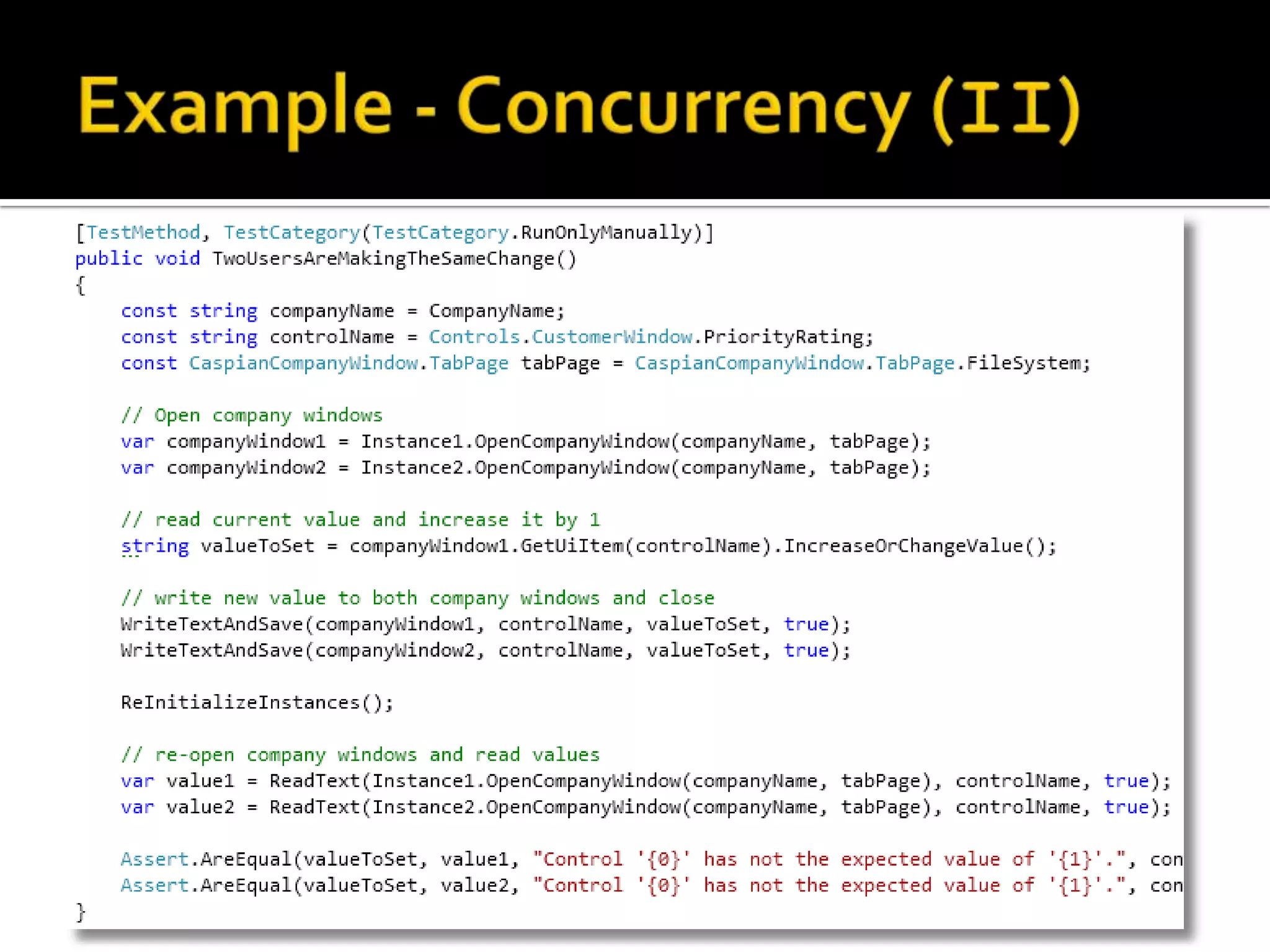  version history:Tests and Automated Builds CI run: only fast running tests Project „heartbeat“ Nightly run: longer running tests xml documentation Manual: „Dev build“ UI automation testsClickOnce
