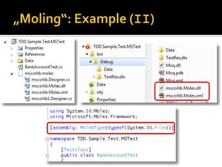 Introduction to testing with MSTest, Visual Studio, and Team Foundation Server 2010 Slide 41