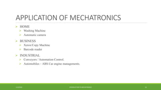 Introduction to mechatronics | PPTX