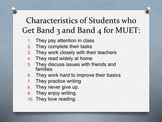 INTRODUCTION TO MUET FOR LOWER 6 ORIENTATION WEEK | PPTX