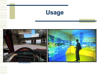 Usage
Simulation Virtual Reality
 