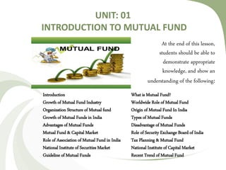 Introduction to mutual fund | PPT