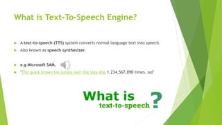 Introduction to myanmar Text-To-Speech | PPTX