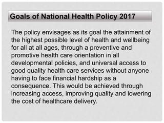 Introduction to National Health Policy 2017 | PPTX