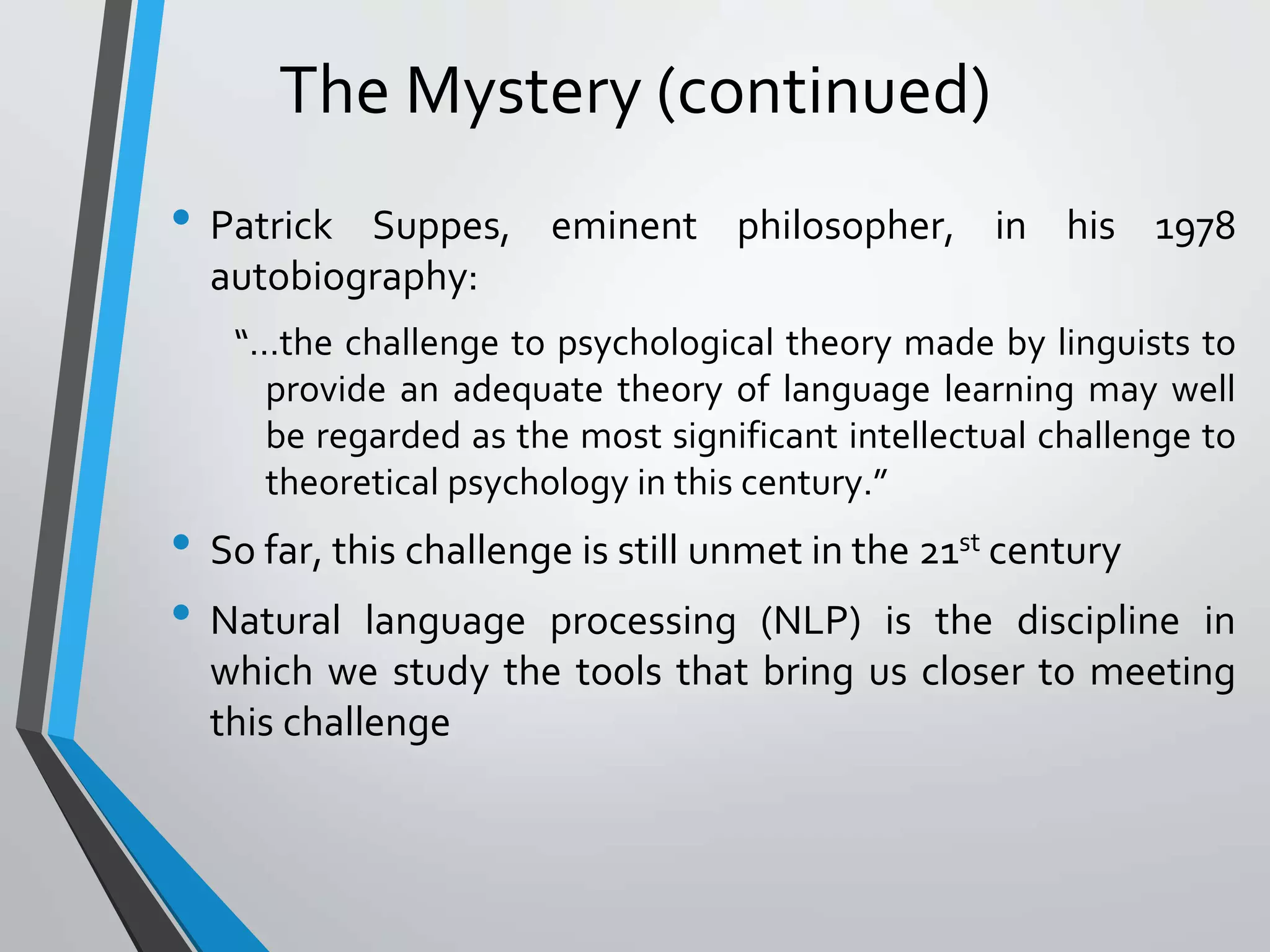 Introduction to natural language processing, history and origin