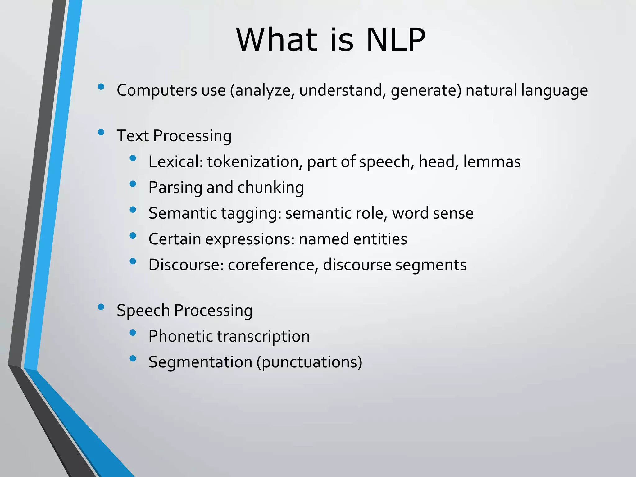 Introduction to natural language processing, history and origin