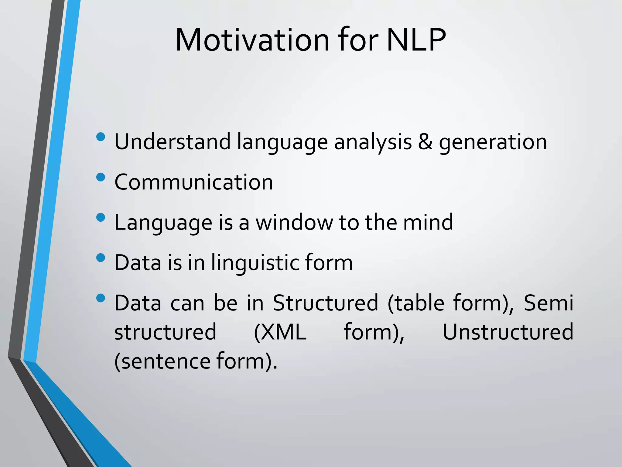 Introduction to natural language processing, history and origin