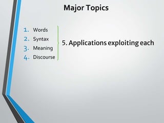 Introduction to natural language processing, history and origin