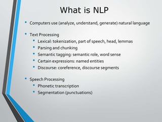 Introduction to natural language processing, history and origin